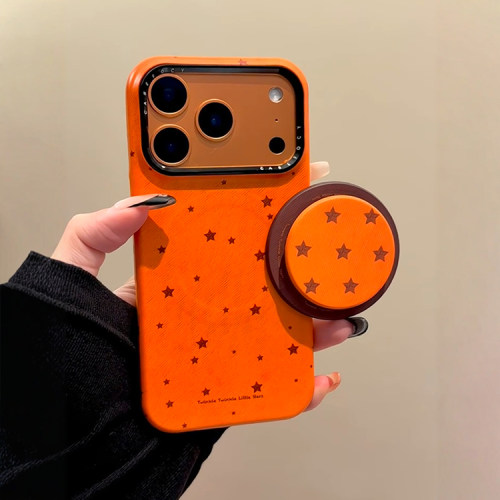 韩风ins星宇橙满屏五角星磁吸支架适用iPhone17promax手机壳苹果15pro新款14超好看13女款16半包菲林硬保护套