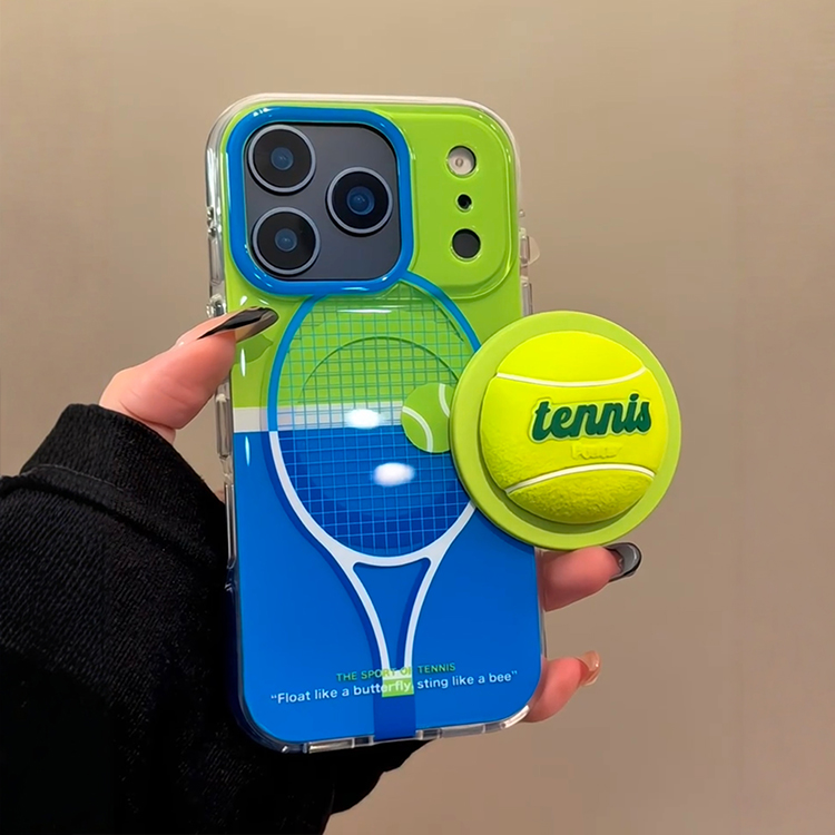 韩风ins创意毛茸网球磁吸支架适用iPhone17promax手机壳苹果15pro新款14超好看13少女款16简约双层防摔保护套