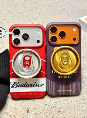 韩国ins创意啤酒易拉罐瓶盖磁吸支架适用iPhone17promax手机壳苹果15pro新款17pro菲林硬壳16pro半包17保护套