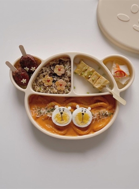 ROCOU罗可宝宝婴儿辅食专用碗勺子出口韩国标准食品级硅胶防摔碗