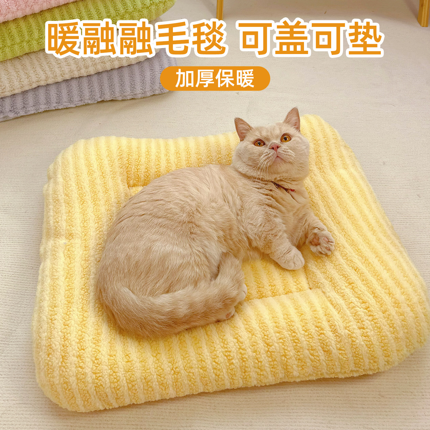 猫垫子宠物猫窝加厚毛绒冬季狗窝睡觉用秋冬小狗床垫冬天保暖睡垫
