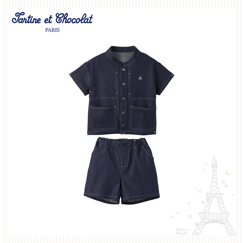 tartineetchocolat法国巧克力童装25夏季新款男童上下分体式套装