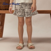 tartineetchocolat法国巧克力童装 女童松紧腰满印短裤 25夏季 新款