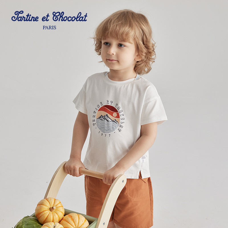 【直播专享价】tartineetchocolat法国巧克力童装夏季男童百搭T恤