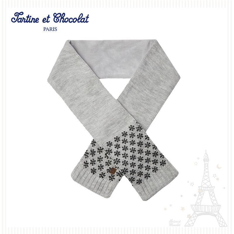 tartineetchocolat法国巧克力童装24秋冬新款男童保暖围巾
