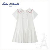 tartineetchocolat法国巧克力童装 25春夏新款 女童海军风连衣裙