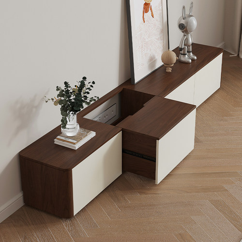 工厂实拍实木抽拉式电视柜