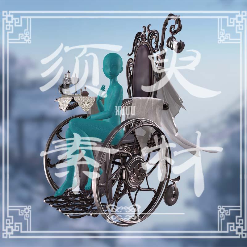 雕刻家夜魔轮椅后期素材png图