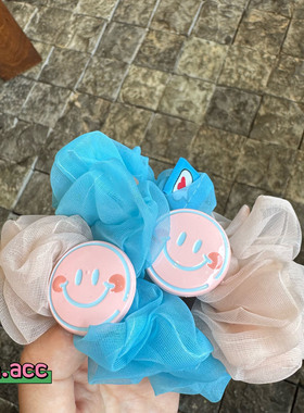 【实拍】小众设计拼色笑脸发圈不撞款甜美韩系ins时尚少女头绳新