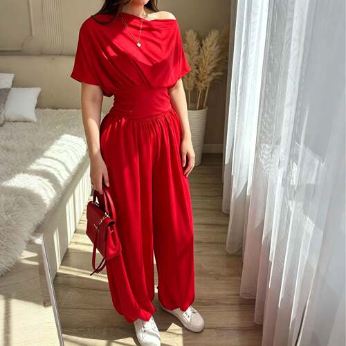 Women's 2-Piece Casual Set Outfit Loose Fit Top and
