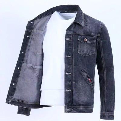 Denim Jackets Man Autumn Button Jeans Coat for Men Light