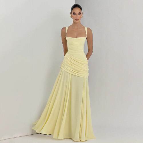 Women's Solid Color TIe-back Sleeveless Bodycon Slip Dress