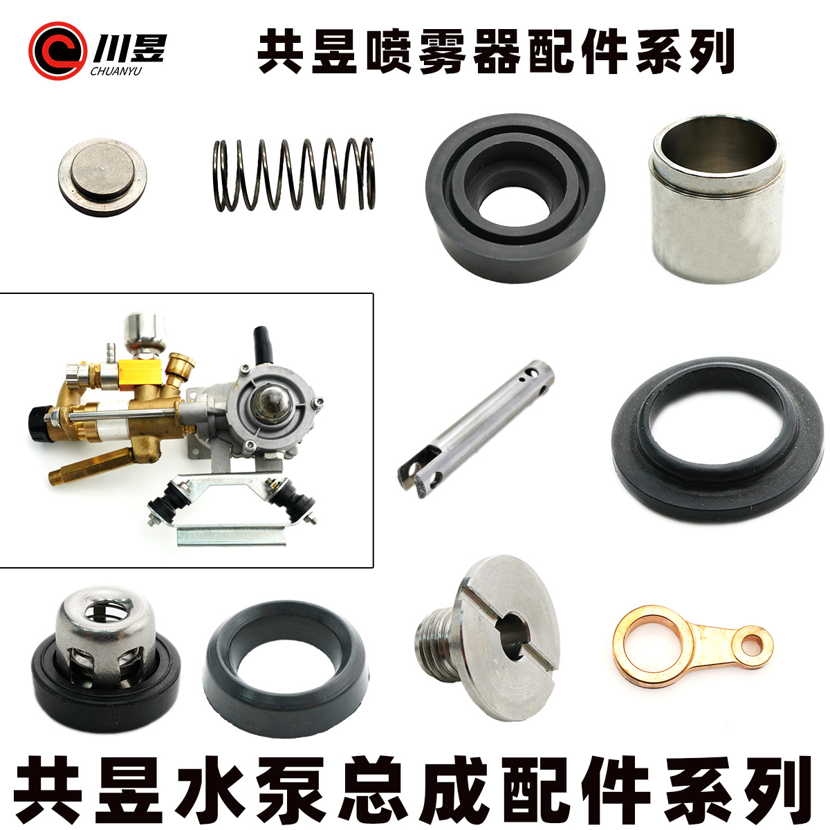 共昱喷雾器水泵类配件泵缸滤镜柱塞帕阀门止水片螺丝弹簧皮碗水封