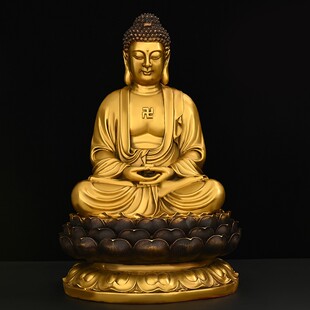娑婆三圣黄铜地藏王菩萨摆件观音菩萨家用客厅店铺佛像释迦摩尼佛