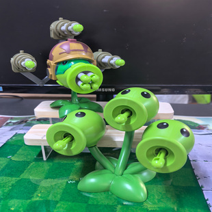 正版植物大战僵尸加特林机枪豌豆射手硬3头豌豆软胶杜英粘液桉果