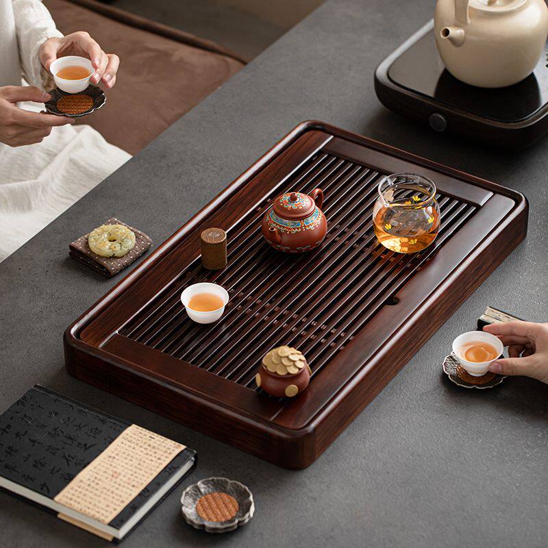 2026新款实木茶盘家用中式蓄排两用茶台干泡托盘小型仿石茶盘茶海
