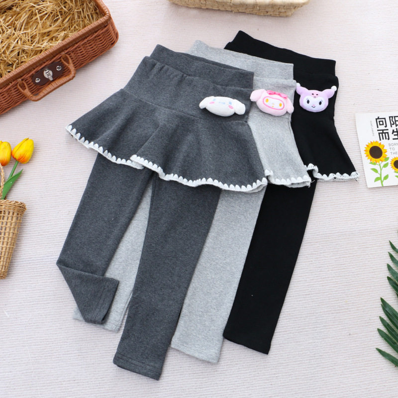 女童裙裤春秋装新款儿童假两件一体裤裙宝宝外穿公主打底长裤子