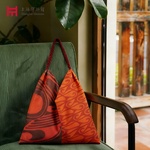 上海博物馆红山文化拼接麻布包加大创意手拎包单肩斜挎时尚购物袋