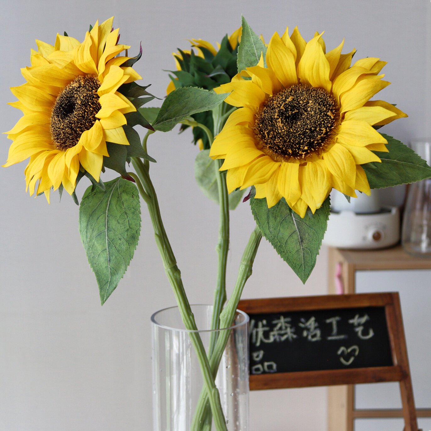 仿真花手感保湿向日葵假花家居装饰摆件单枝毕业季小清新餐桌花艺,家居饰品,仿真花/假花,淘宝优惠券,粉丝福利购,淘宝优惠卷