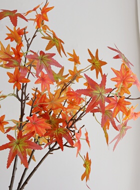 仿真红枫叶树枝新中式禅意插花