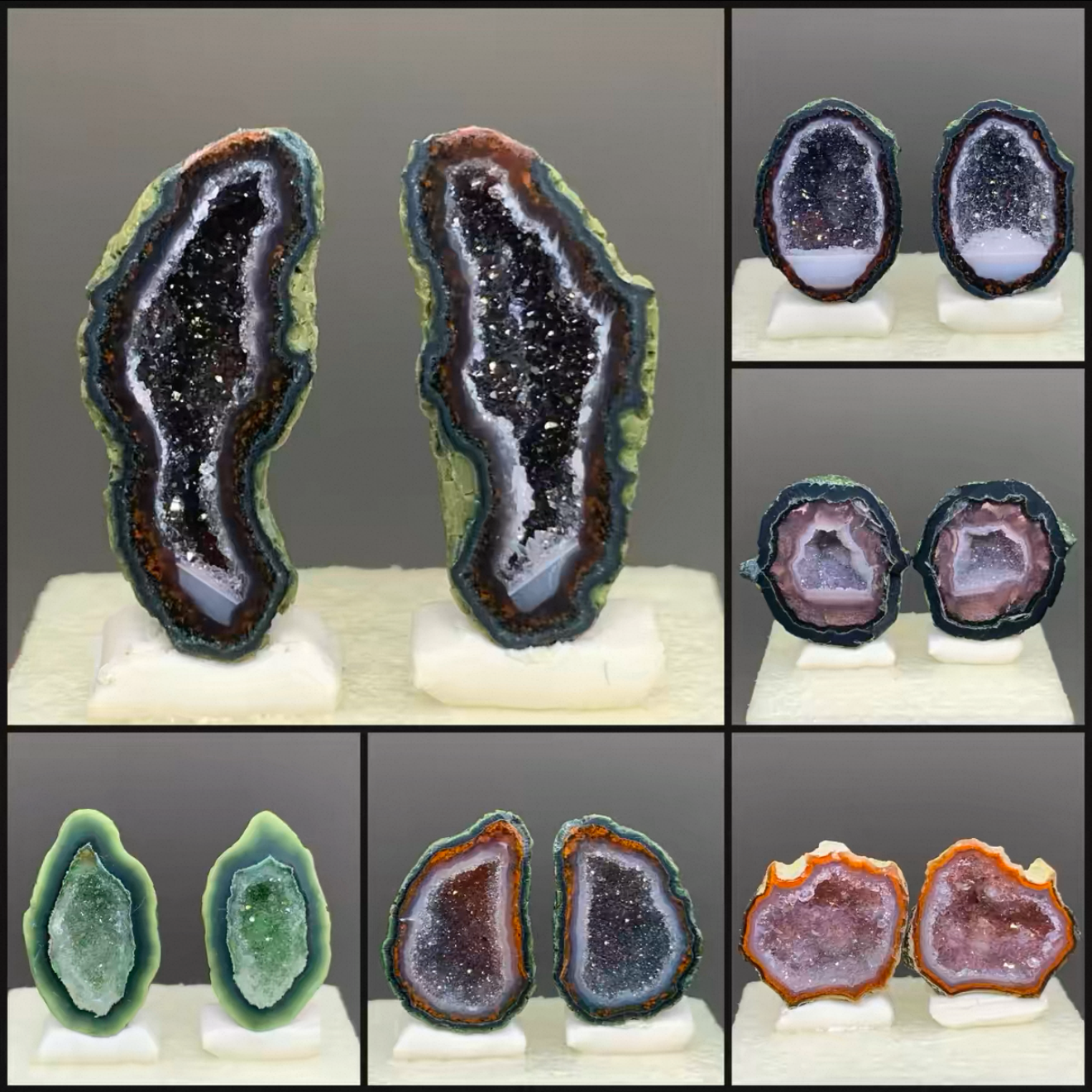 墨西哥 天然 水晶玛瑙 小晶洞 矿物晶体矿石标本收藏观赏原石