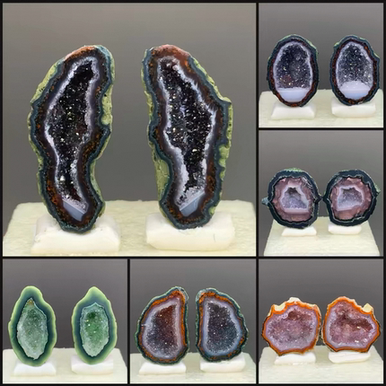 墨西哥 天然 水晶玛瑙 小晶洞 矿物晶体矿石标本收藏观赏原石
