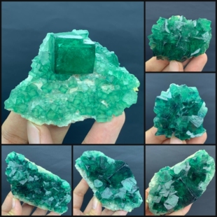 日光萤石 马达加斯加翠绿色天然矿物晶体矿石标本收藏观赏原石