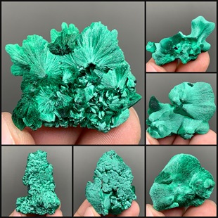 刚果 孔雀石 针状 绒光 天然矿物晶体矿石标本收藏观赏原石摆件