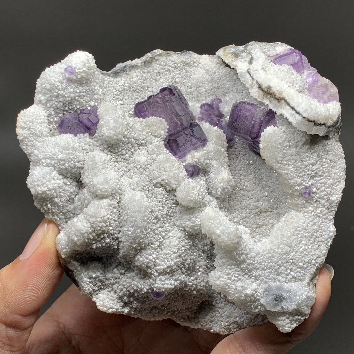 莫兰迪萤石 天然绿色紫色矿物晶体矿标原石矿石石头收藏品摆件 7