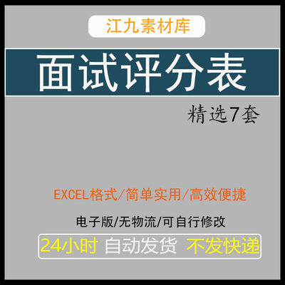 面试评分表excel表格内容模板 内部竞聘招聘应聘面试评分表