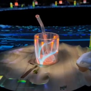 高科技杯子酒吧无线发光玻璃杯啤酒杯元素离子杯电子跃迁杯