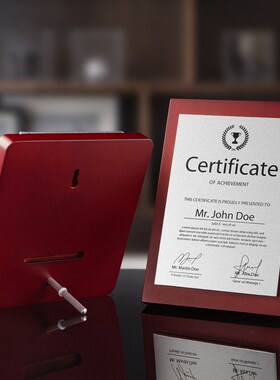 优选红色实木奖牌定制r奖杯定做木质牌经销商授牌加盟牌金箔牌匾