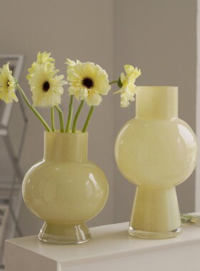 优选Texdream织梦 法式中古艺术F花瓶插花摆件高级琉璃玻璃客厅饰