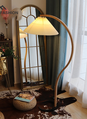 优选丹麦vintage百褶落地灯z客厅沙发旁ins风北欧卧室网红美式落