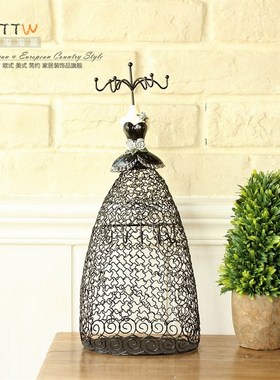 优选田园淘淘屋 大号铁丝蓬裙小z蛮腰树脂首饰架摆件装饰品 梳妆