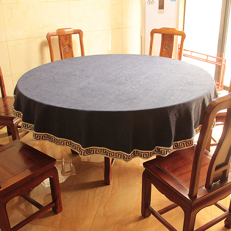 优选圆桌布e 新中式简约现代餐桌装饰布艺简欧小清新茶几圆台布