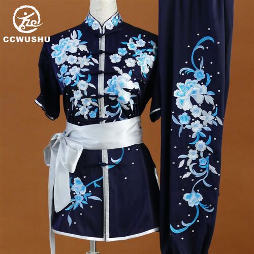 新品武术服练功服男中国风表演服比赛E服竞赛服夏季女定制(15天发
