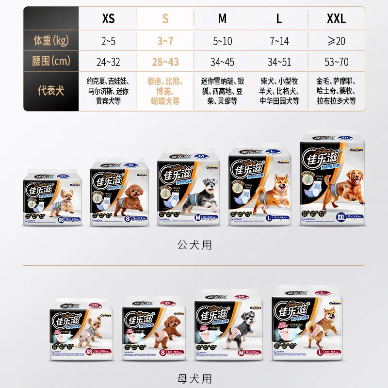 佳乐滋宠物纸尿裤母犬生理裤尿不湿防乱尿泰迪安全礼貌裤尿片犬用