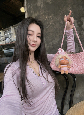 MINI STUDIO徐琳  「晚风薄衫」早春贝壳扣v领褶皱收腰显瘦上衣