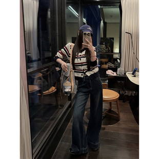 阔腿裤 MINISTUDIO 徐琳「腿型天花板」VTG渐变水洗牛仔显瘦喇叭裤