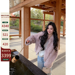 徐琳「绒感樱花」黑标线托斯卡纳皮毛一体皮草外套 10AM