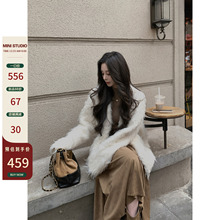 12/23 10AM徐琳「云浮茉莉」复古刷毛工艺圈圈纱羊毛卷毛开衫外套