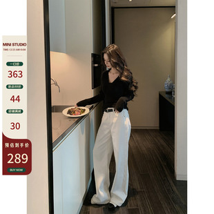 徐琳「直腿vibe」老钱感直筒高腰宽松加绒阔腿牛仔裤 10AM