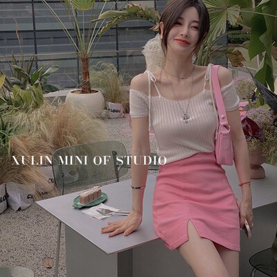 徐琳mini 「蜜桃」开叉弹力修身高腰半裙