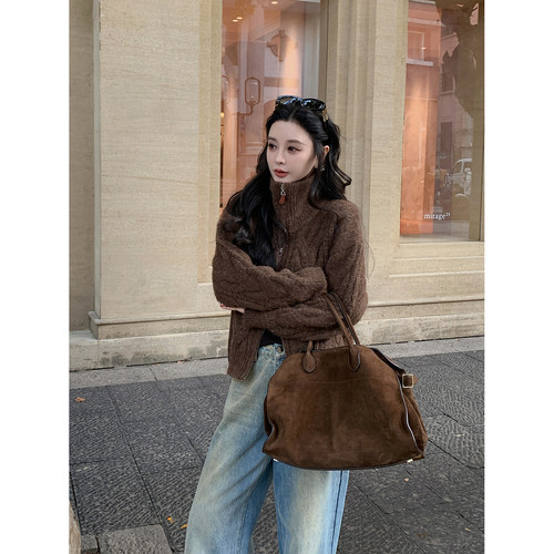 12/2  10AM 徐琳 「柏林冬令时」立领麻花羊毛双拉链加厚毛衣外套