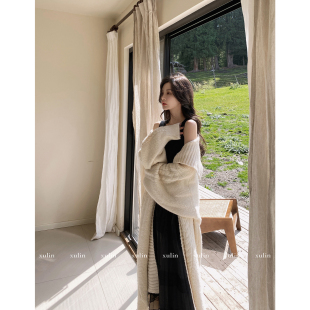 微弹羊毛马海毛针织长开衫 慵懒周末 STUDIO徐琳 MINI