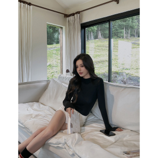 女 秋冬纯色上衣多色高领无缝打底衫 MINI STUDIO徐琳