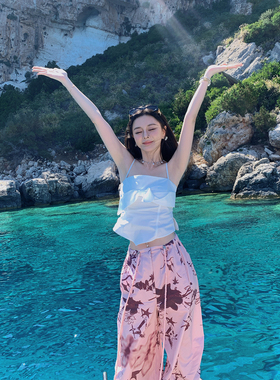 MINI STUDIO徐琳 「茉莉白」修身辣妹立体蝴蝶结chic韩系吊带上衣