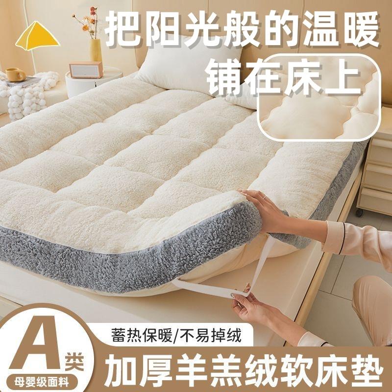 冬季加厚羊羔绒床垫子冬季学生宿舍双人榻榻米床褥子可折叠垫被