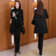 2024秋季 新款 气质高级感西装 风衣女中长款 领外套修身 显瘦条纹大衣
